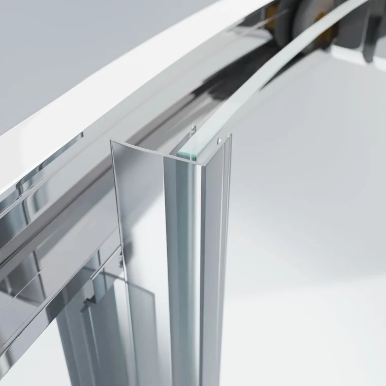 Detailní technická vizualizace těsnění sprchovékou koutu