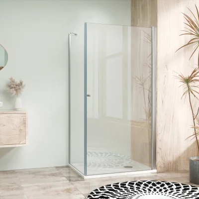 ALFA ROCKY 90x90 Chrom/Čiré Čtvercový sprchový kout s mramorovou vaničkou