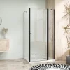 Sprchová zástěna 120x90, obdélníková, čirá, černá (85+40/90) - ALFA LINE COMBI - náhled 2