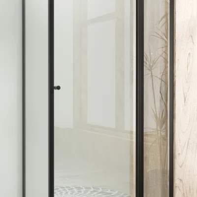 Sprchová zástěna 130x80, obdélníková, čirá, černá (95+40/80) - ALFA LINE COMBI