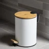 BAMBUS odpadkový koš kulatý 5l, Soft Close, bílá mat - náhled 2