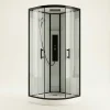 GLASS 90x90x225 Černý Masážní sprchový box čtvrtkruhový - náhled 1