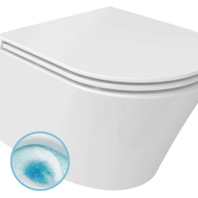PACO závěsná WC mísa, Vortex Rimless, 36x53cm, bílá