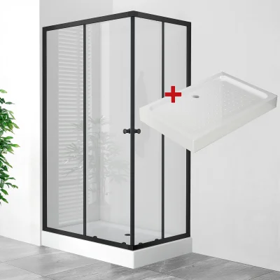 POINT BLACK LOR 100x80 Clear Obdélníkový sprchový kout s akrylátovou vaničkou