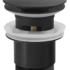 Umývadlová výpusť 5/4“, click-clack, veľká zátka, 30-45mm, čierna mat - náhled 1