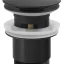 Umývadlová výpusť 5/4“, click-clack, veľká zátka, 30-45mm, čierna mat
