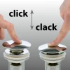 Umývadlová výpusť 5/4“, click-clack, veľká zátka, 30-45mm, čierna mat - náhled 2