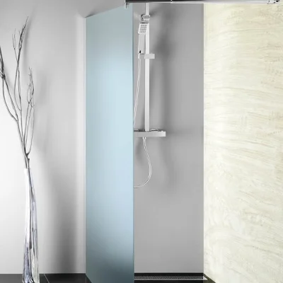 WALK-IN zástěna jednodílná k instalaci na zeď, 110x190, sklo Brick