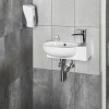 YUMO ceramic corner washbasin 45x28cm, white - náhled 3