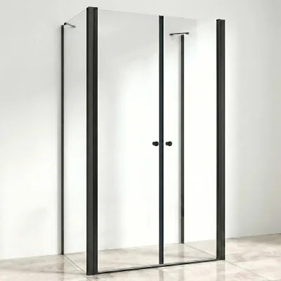 BETA COMBI II Black 100x120x100 Clear Sprchový kout nástěnný