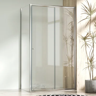 NICOL COMBI Chrom 90x80 čiré Sprchový kout s posuvnými dveřmi