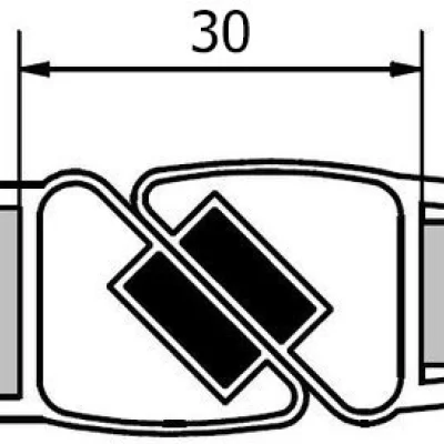 Súprava dvoch tesnení (magnet) na 6 a 8mm sklo, 2000mm