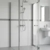 Nástěnná sprchová zástěna 100x80, asymetrická, chrom, clear - POINT AS COMBI - náhled 1