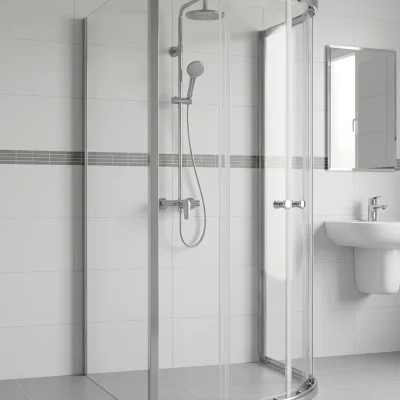 Nástenná sprchová zástena 100x80, asymetrická, chróm, clear - POINT AS